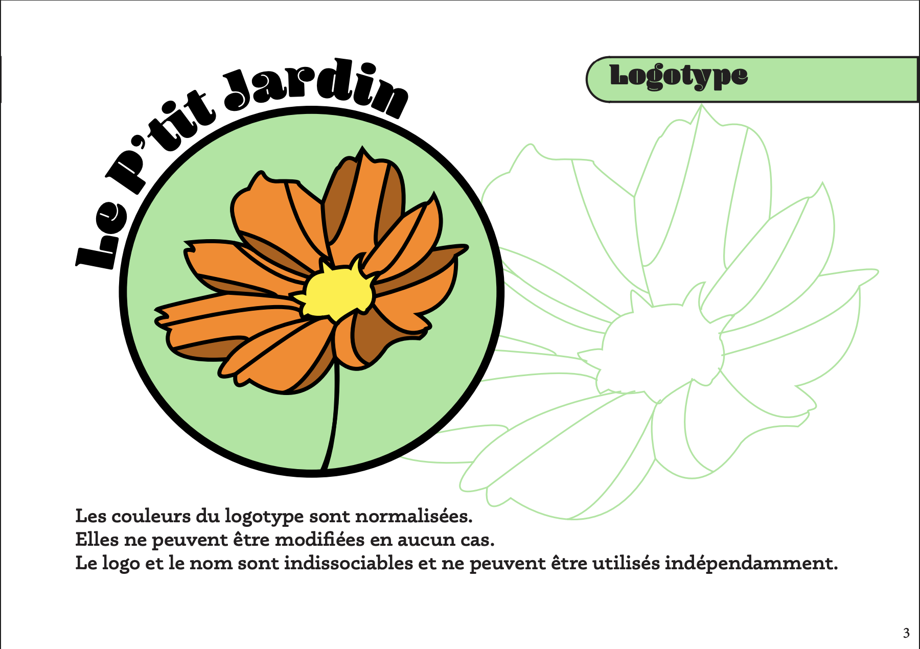 Logotype principal - Le P'tit Jardin, charte graphique