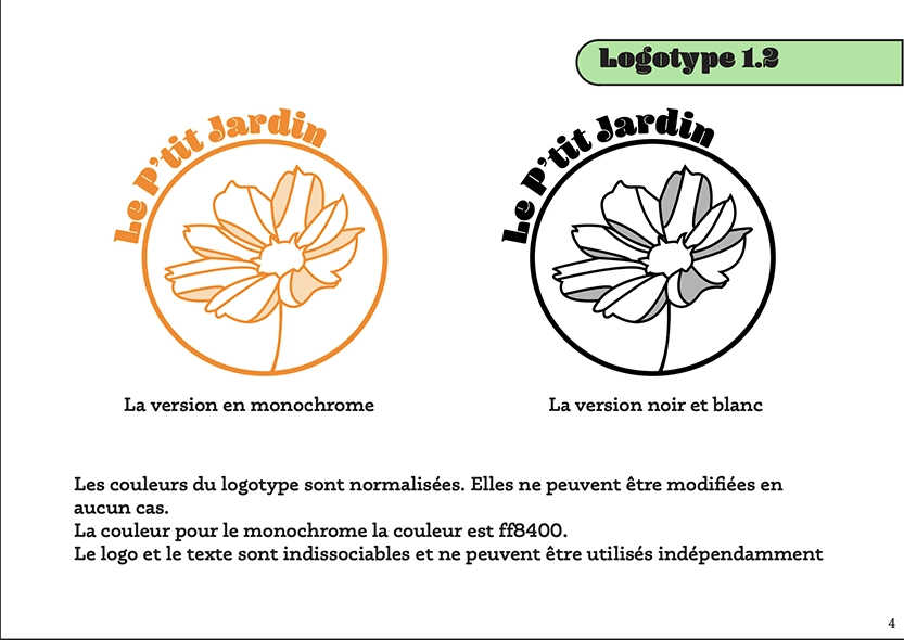 Logotype, déclinaisons monochrome & N&B