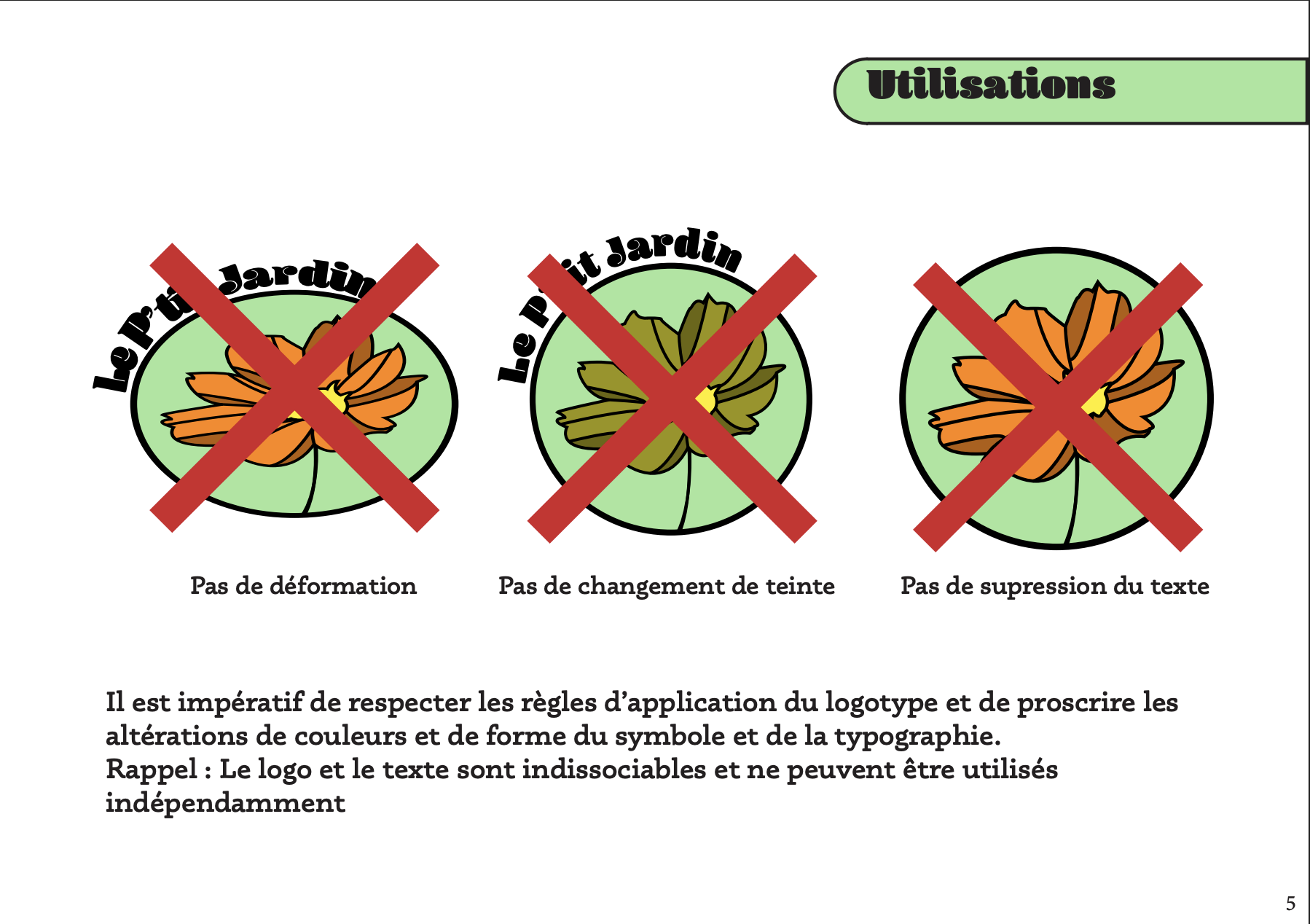 Règles d'utilisation du logotype - interdits et altérations