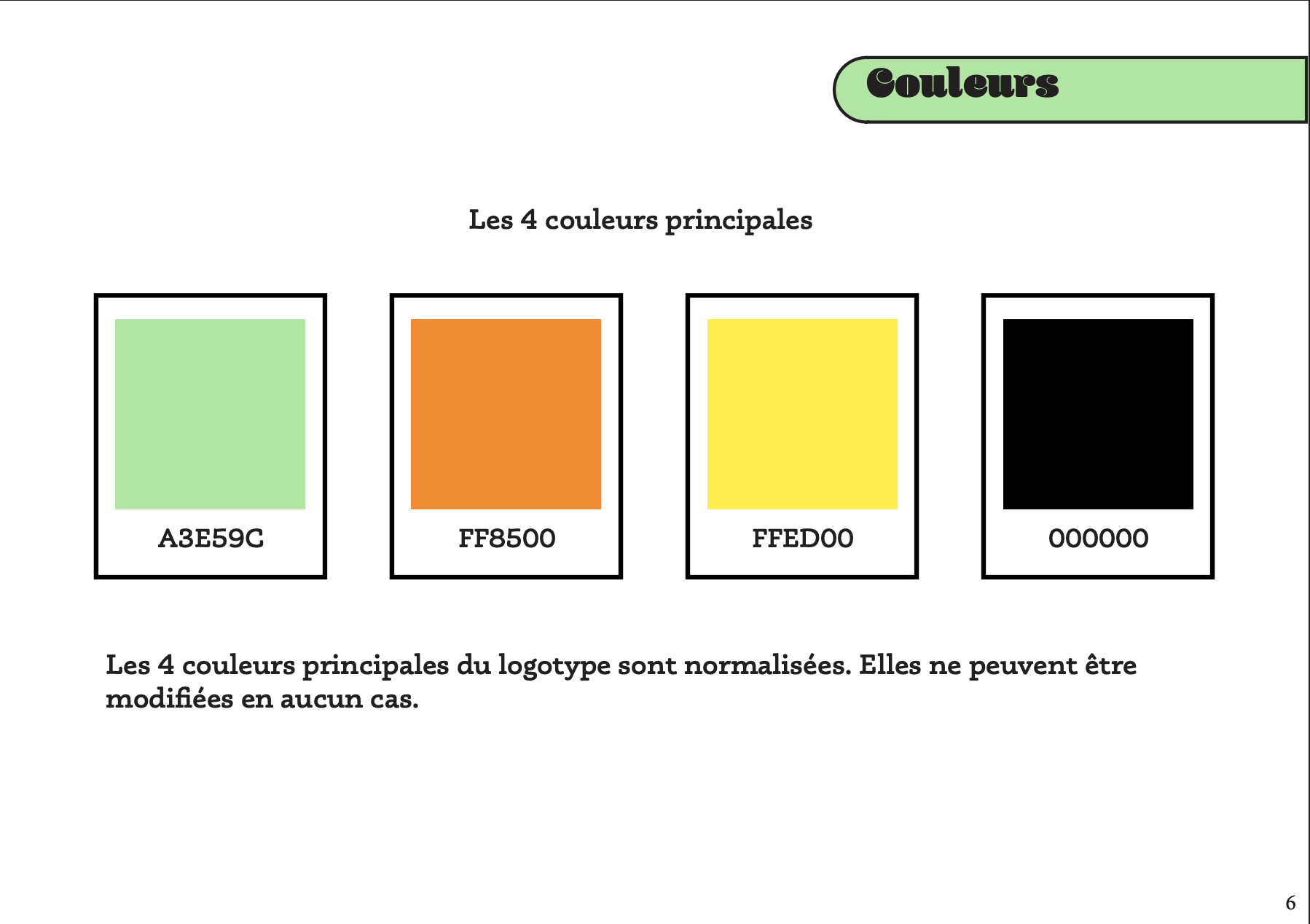 Nuancier officiel - Le P'tit Jardin, 4 couleurs principales