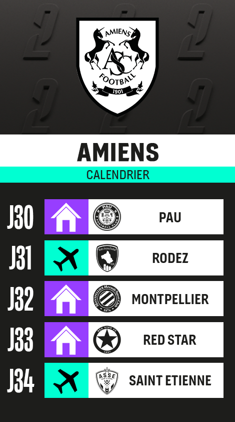 Calendrier Ligue 2 - Amiens