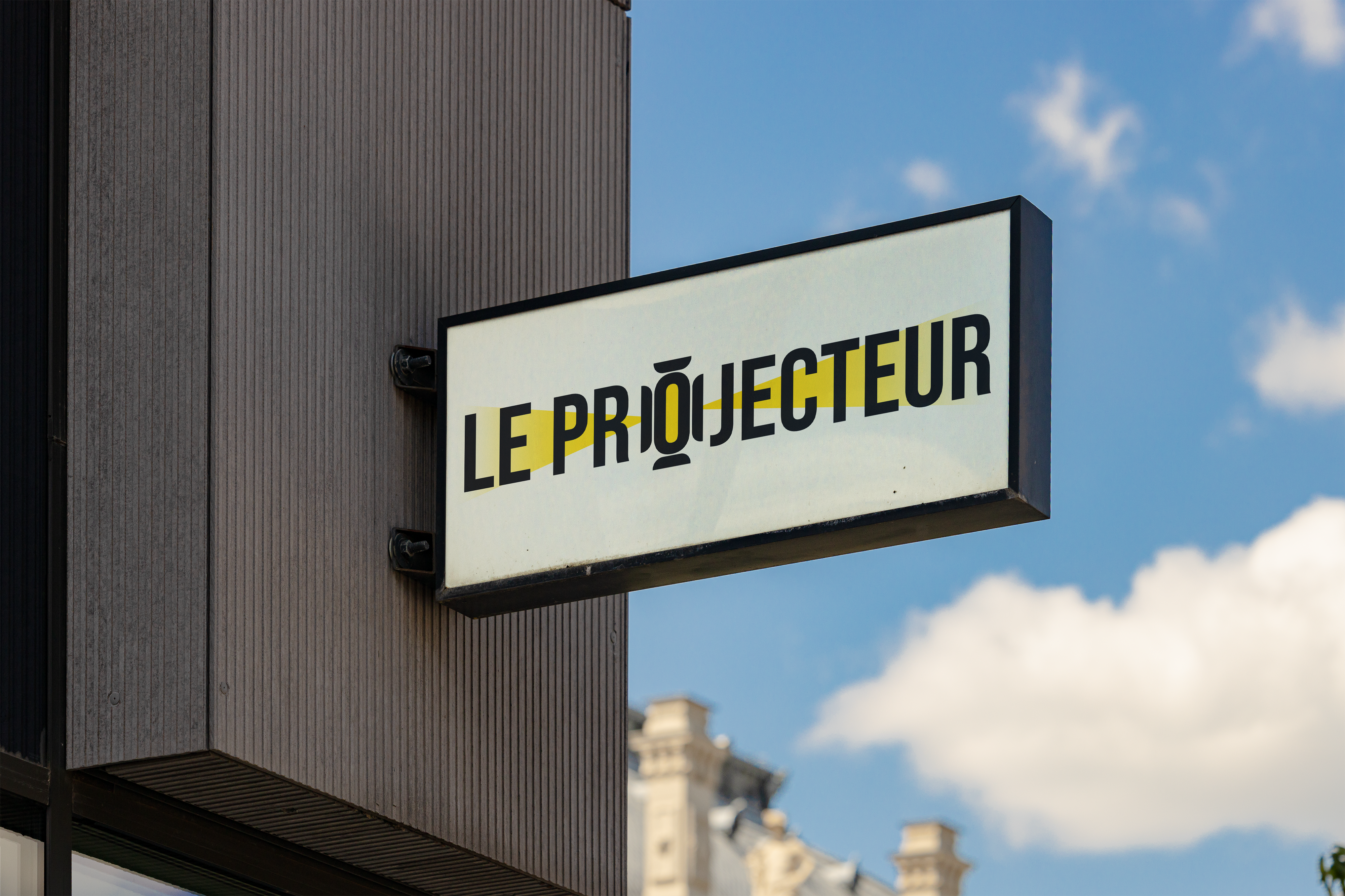 Mockup signalétique extérieure Le Projecteur