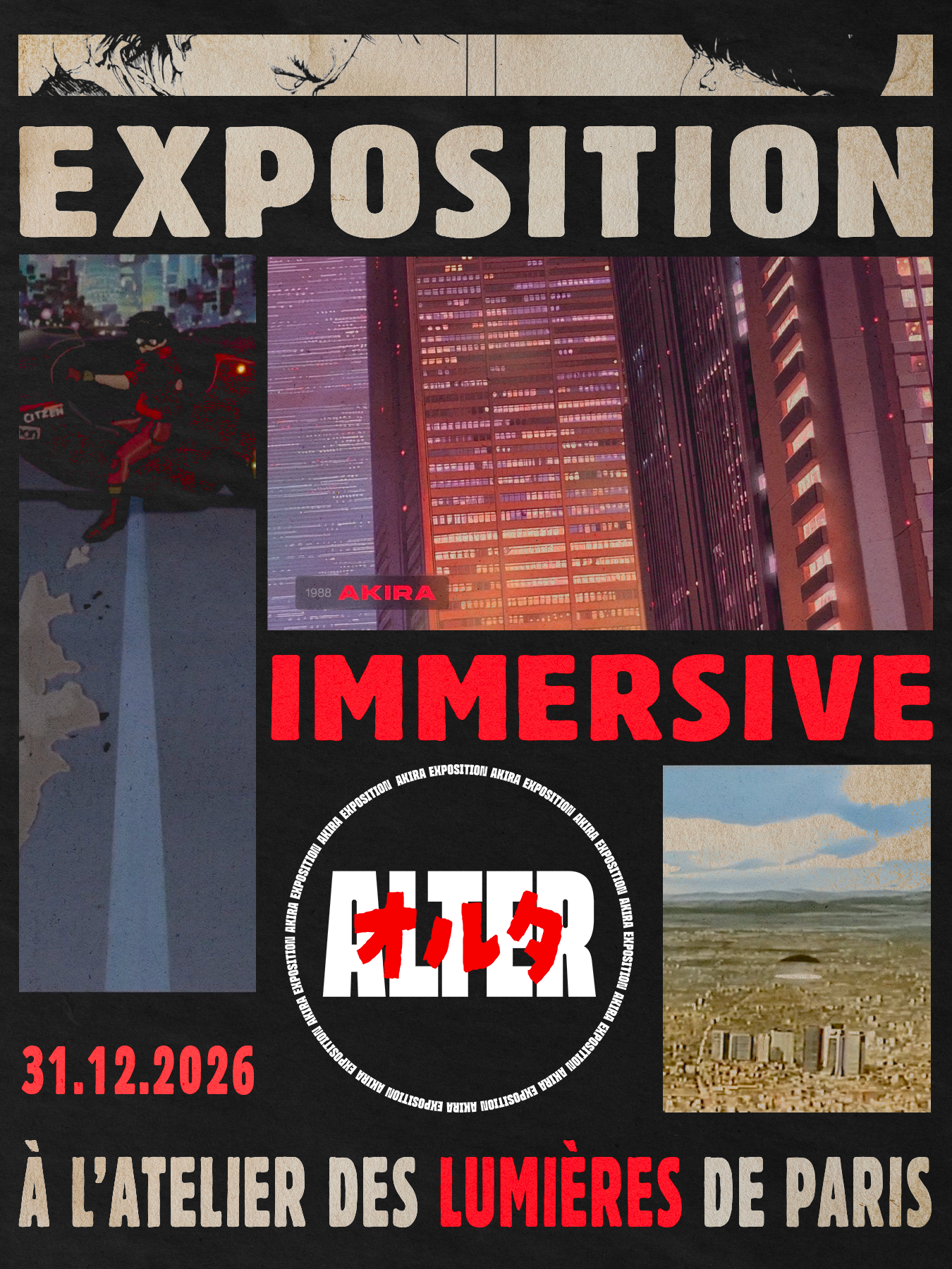 Affiche AKIRA — composition verticale dense
