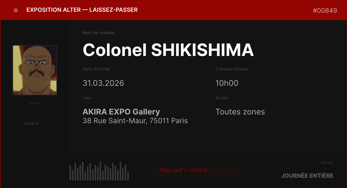 Ticket AKIRA — Colonel Shikishima