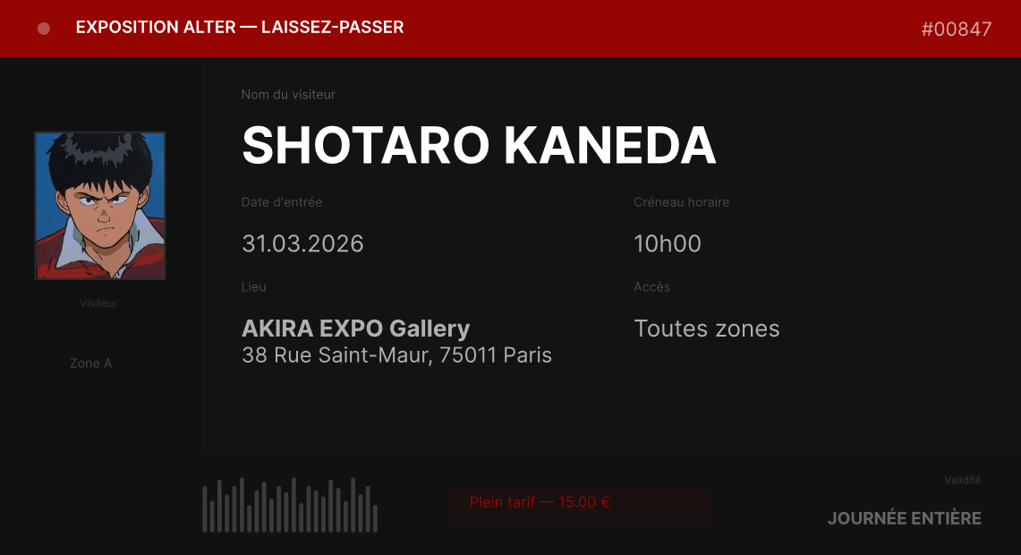 Ticket AKIRA — Shotaro Kaneda