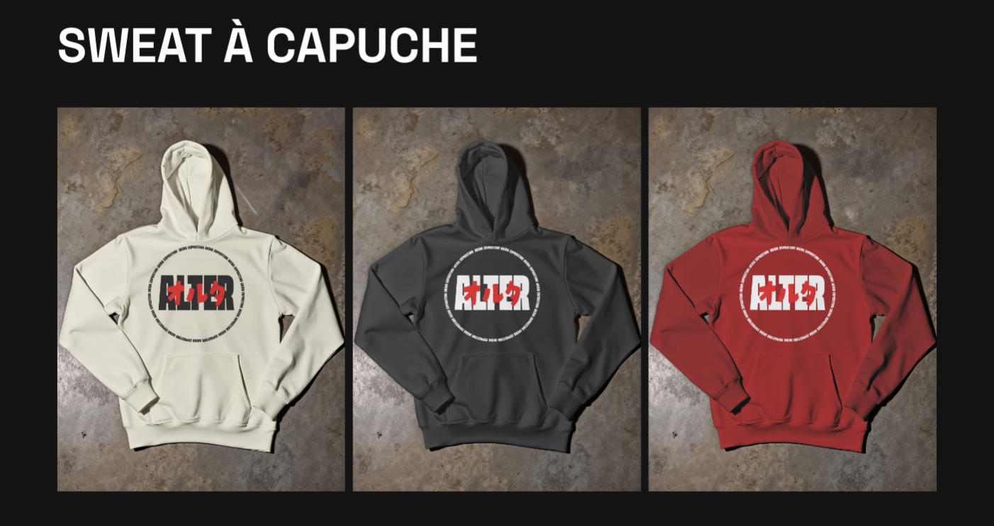 Sweats à capuche ALTER en 3 coloris