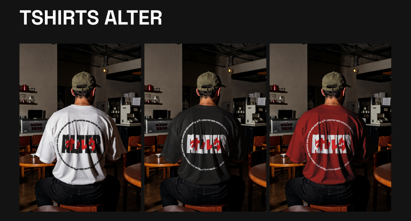 T-shirts ALTER en 3 coloris